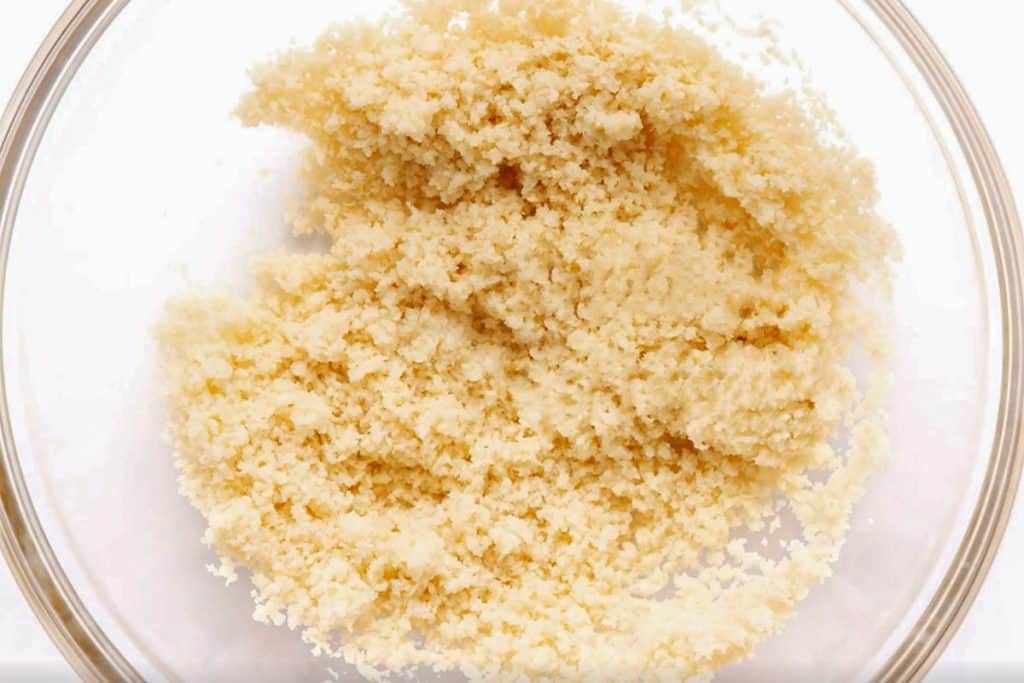 breadcrumbs moistened with milk in a bowl.