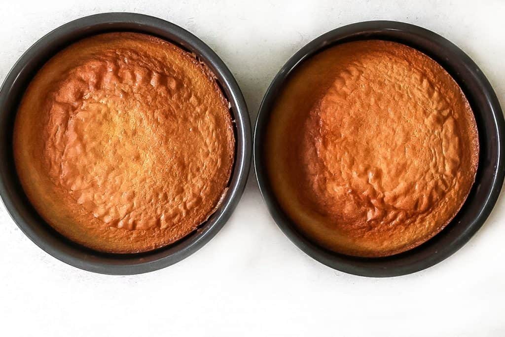 the baked Lemon Sponge Cakes fresh out of the oven