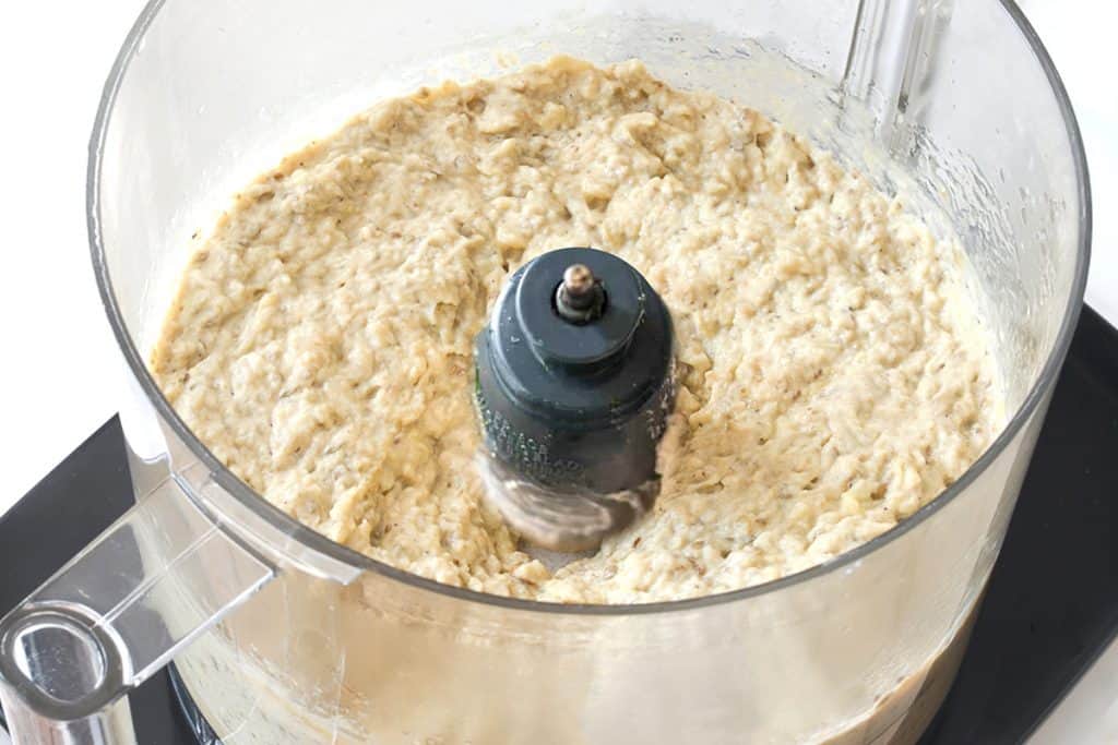 the blended Baba Ghanouj in a food processor