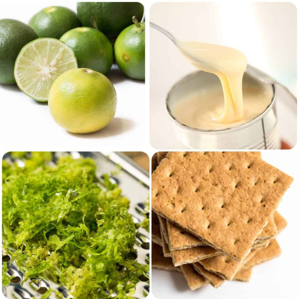 limes, condensed milk, lime zest and Graham Crackers