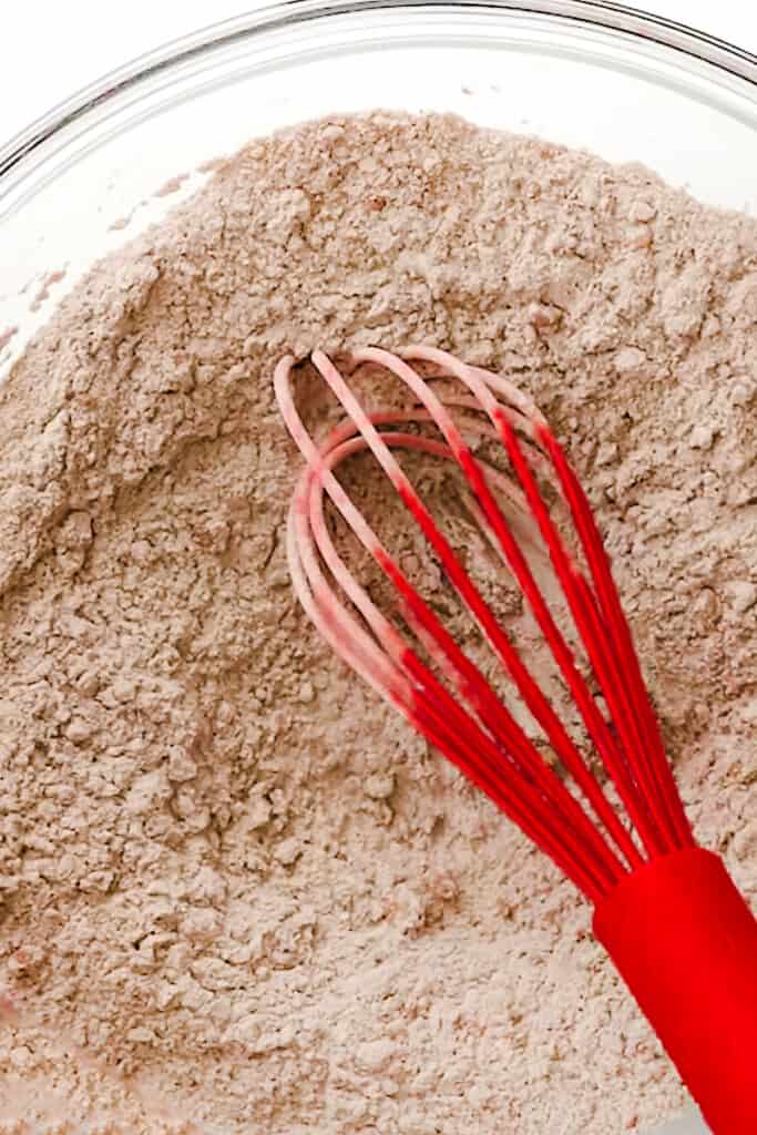 the dry ingredients in a glass bowl