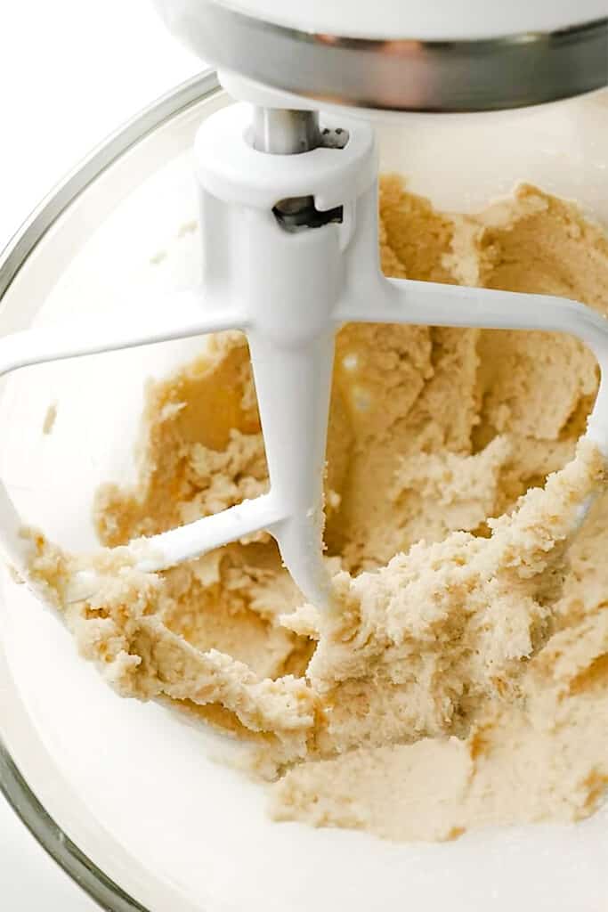 creamed butter and sugar in a mixer