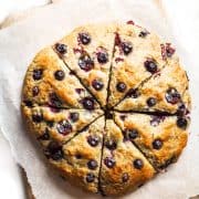 Freshly baked scones cut into wedges