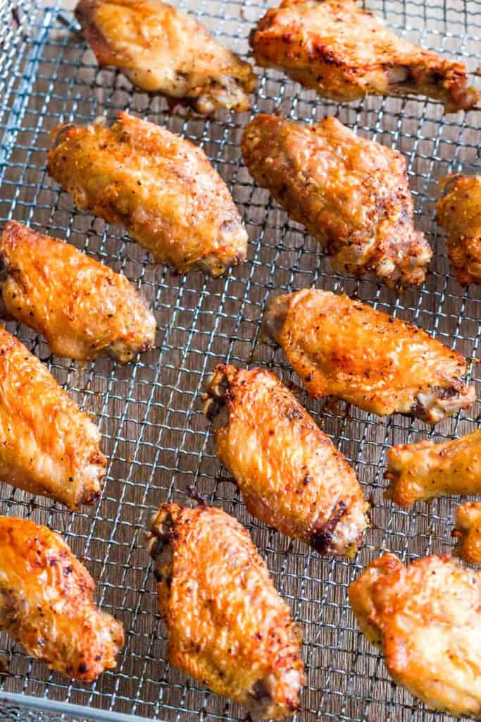 chicken wings on an air fryer rack