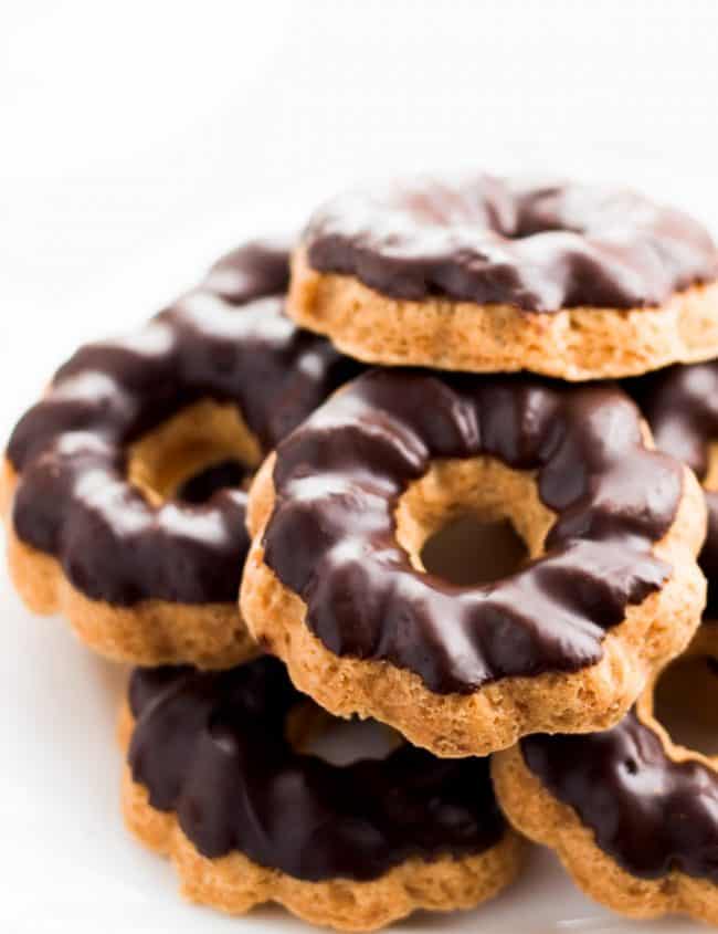 shortbread cookies dipped in chocolate stacked on top of each other