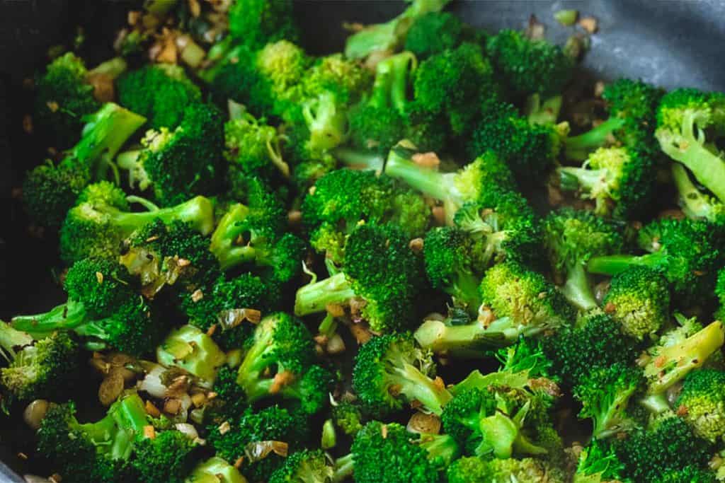 Broccoli Stir Frying in a wok