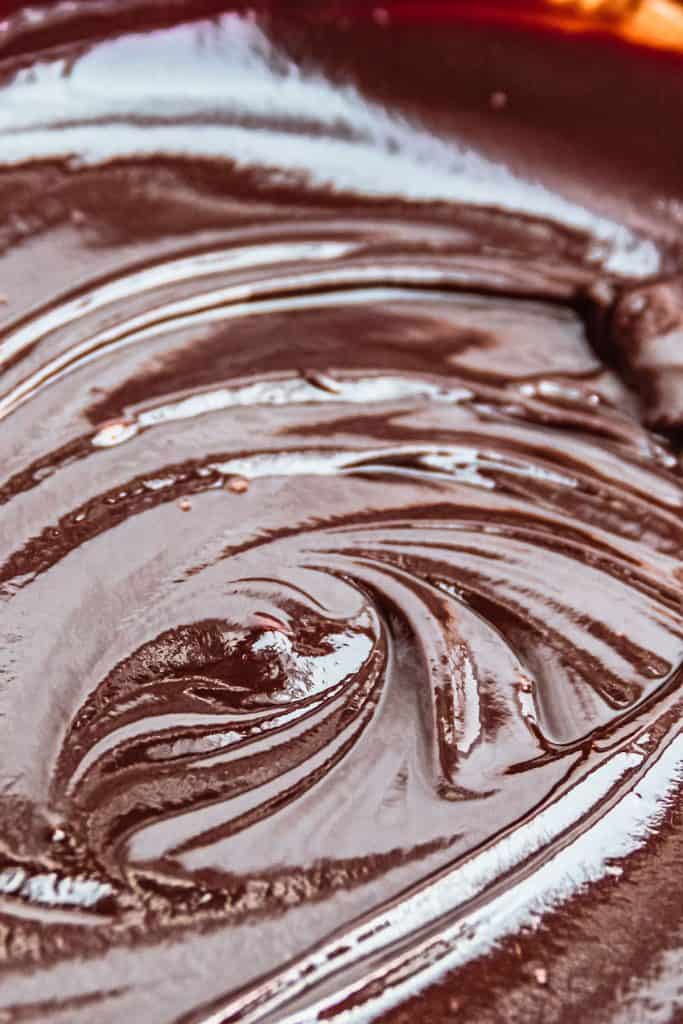 chocolate  melted in a bowl