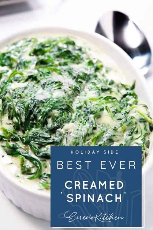 creamed spinach ready to serve