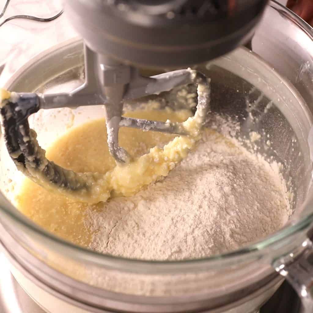 The flour added to the batter