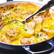 A spoonful of saffron potato casserole