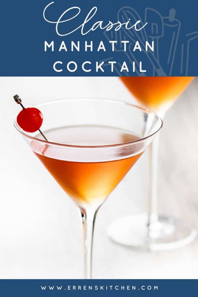 two glasses with Manhattan Cocktails