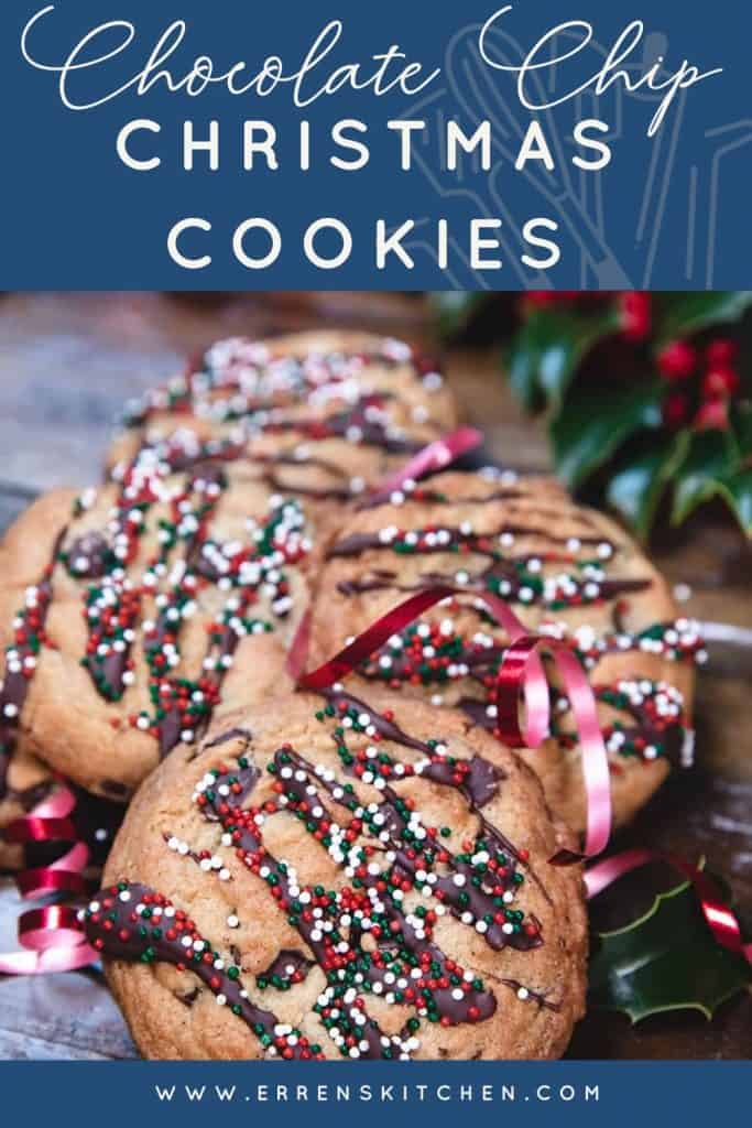 A pile of Chocolate Chip Christmas Cookies