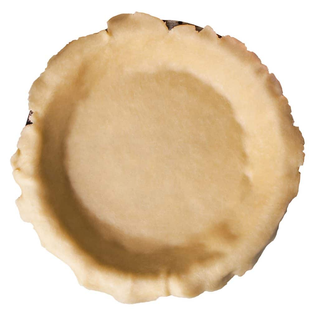 Empty pie shell isolated on white