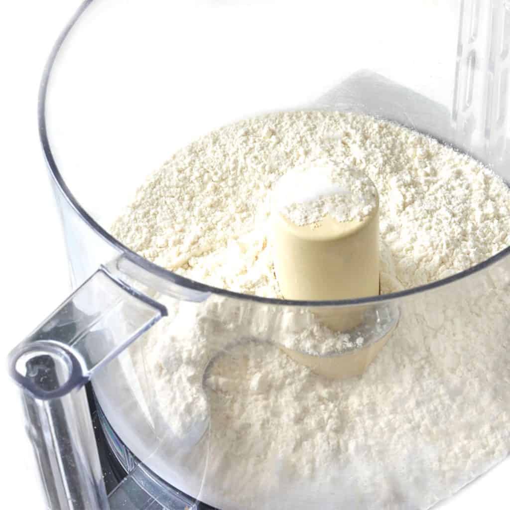 the flour mixture in a food processor bowl