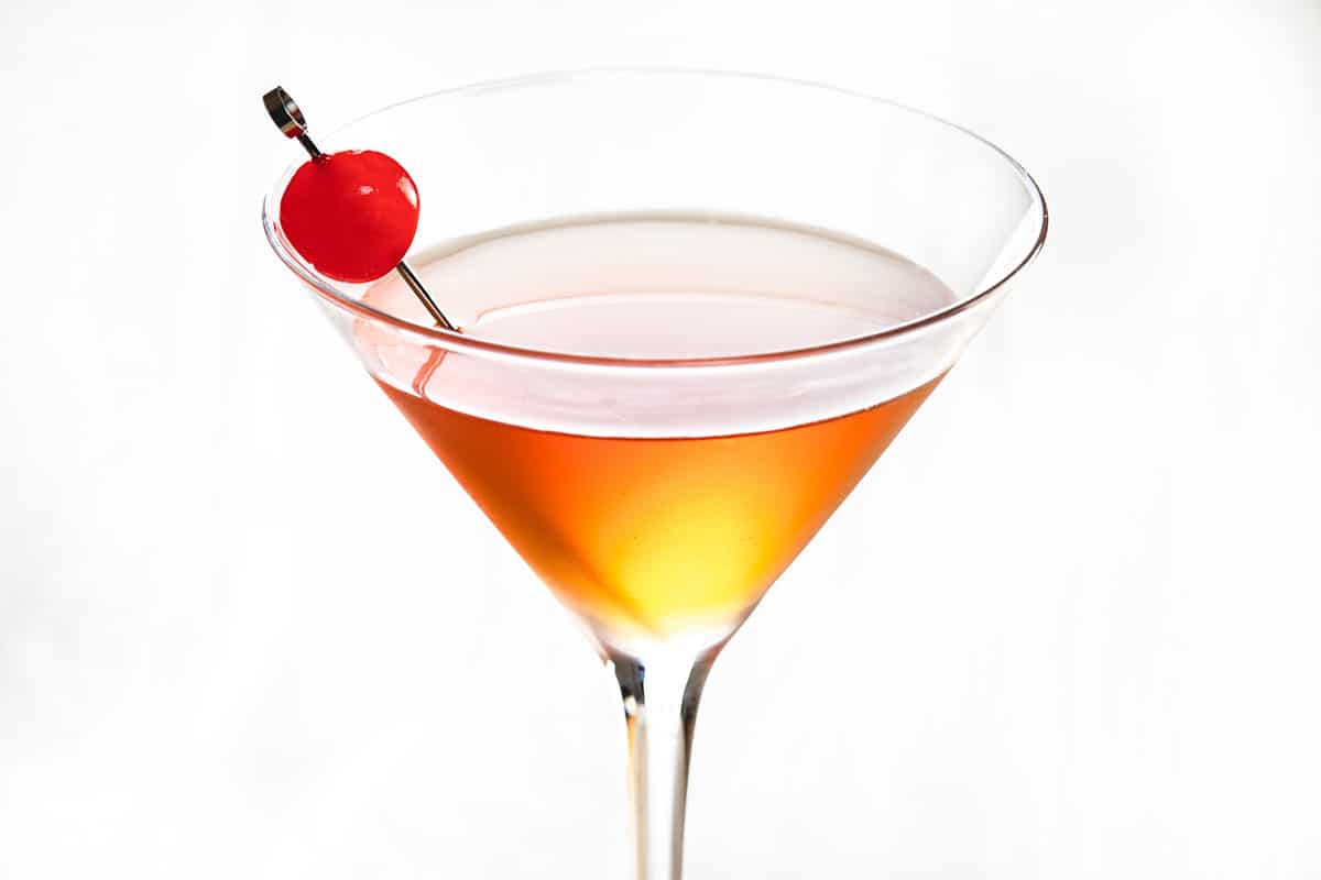 Manhattan in Martini Glass