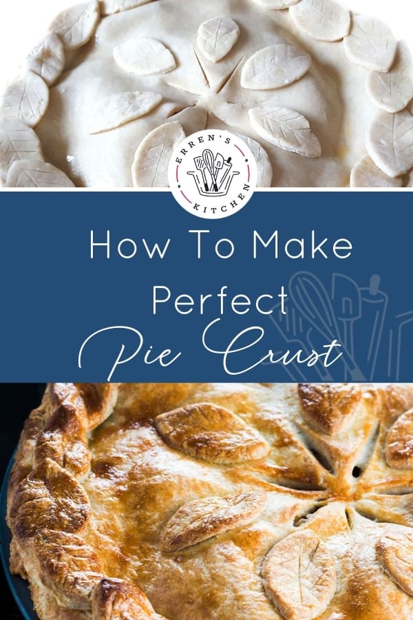 A raw pie and baked pie with golden crust