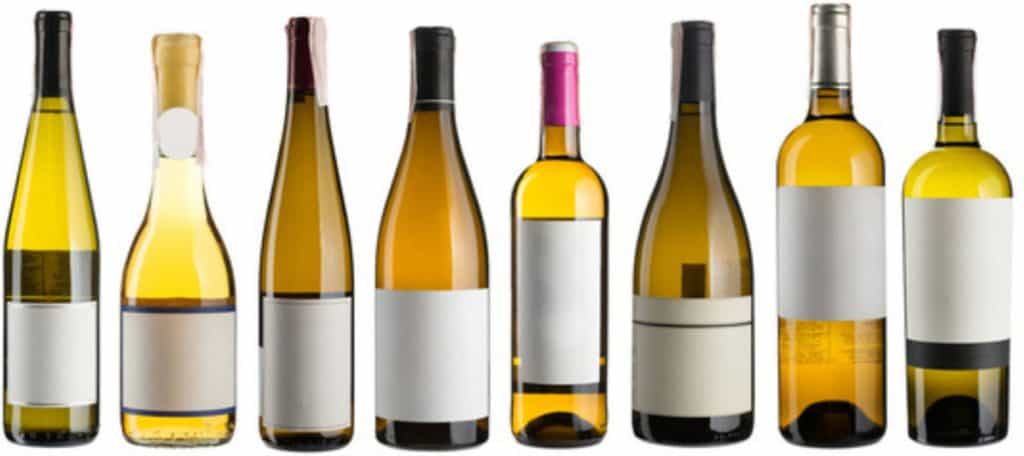 Bottles of white wine