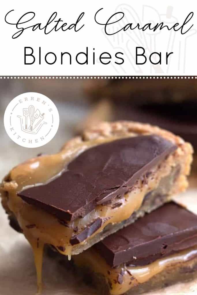 two salted caramel blondies bars