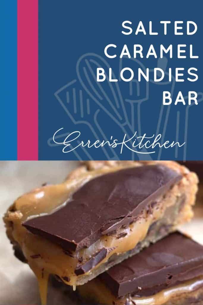 two salted caramel blondies bars