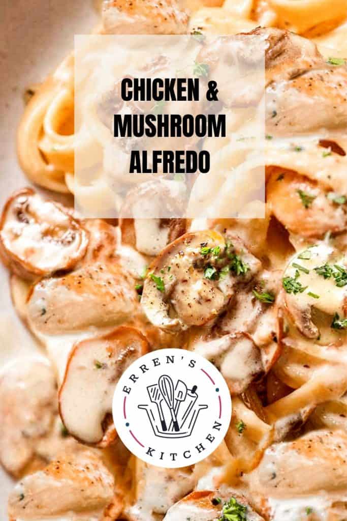 picture of chicken and mushroom alfredo on a plate