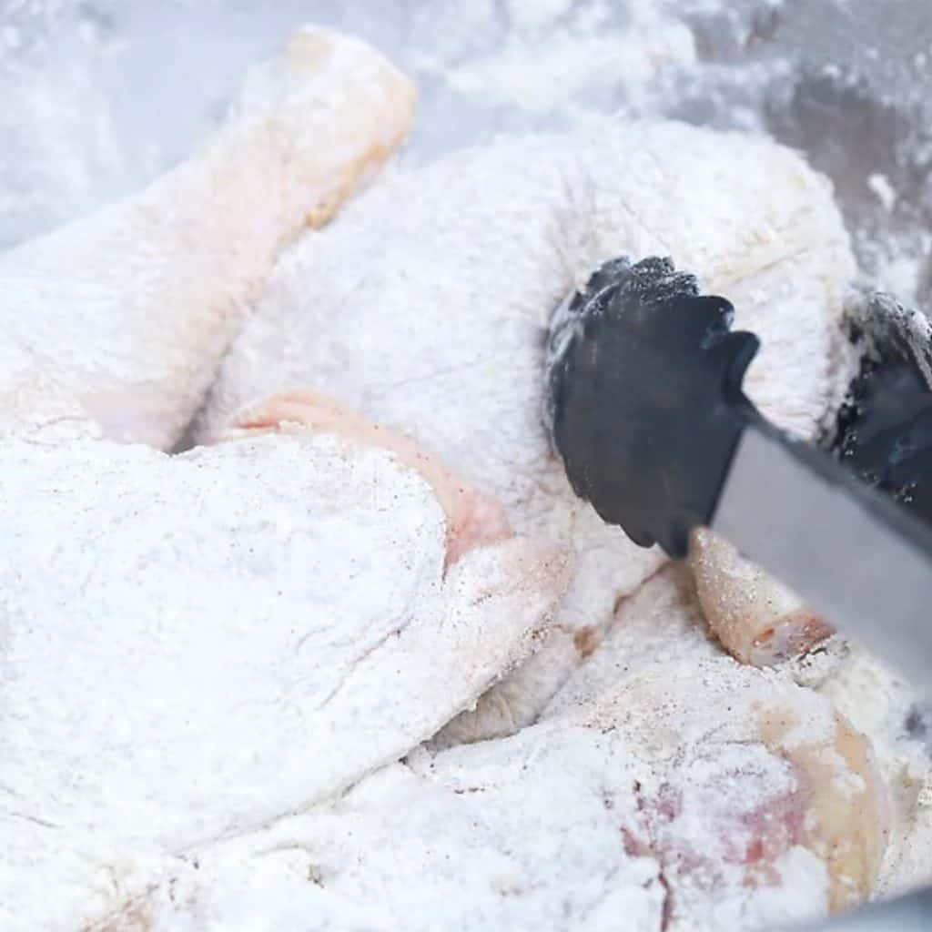chicken coated in flour