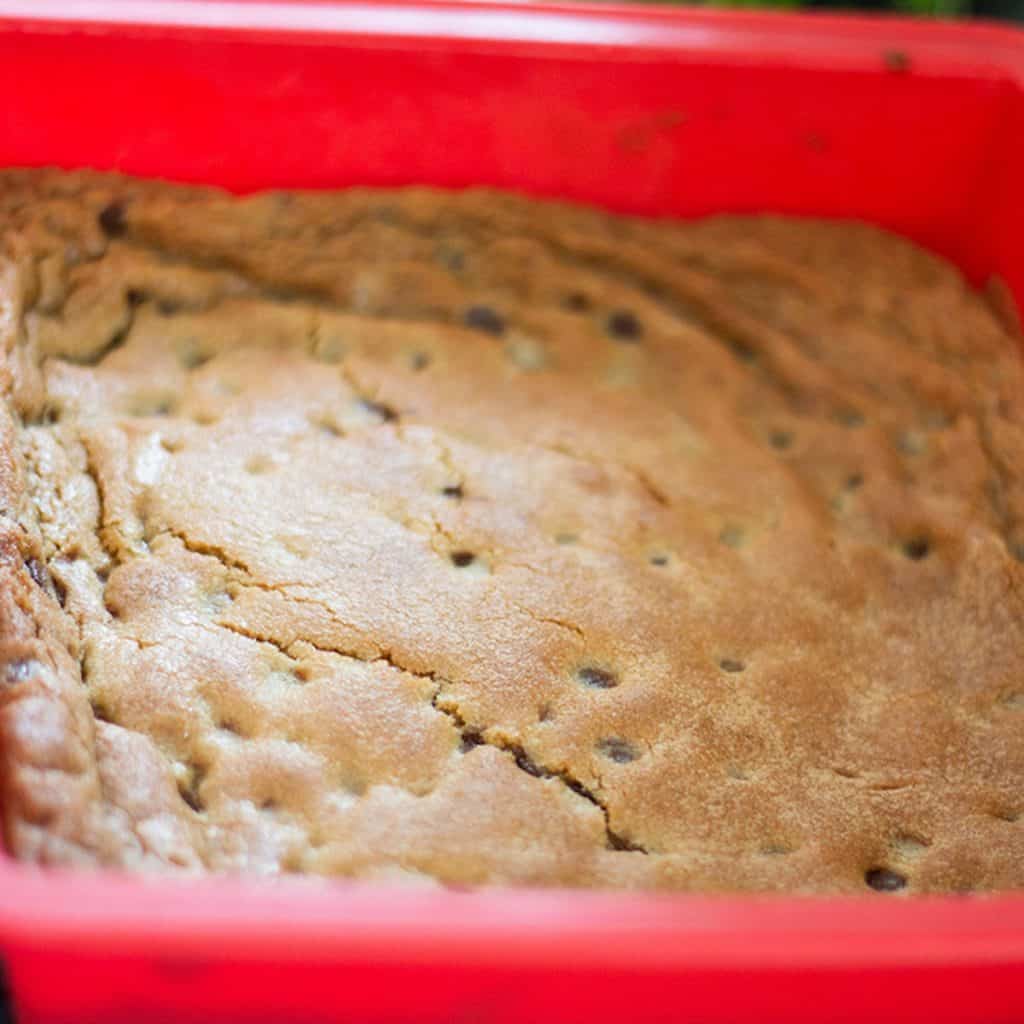 blondie bar just out of the oven.