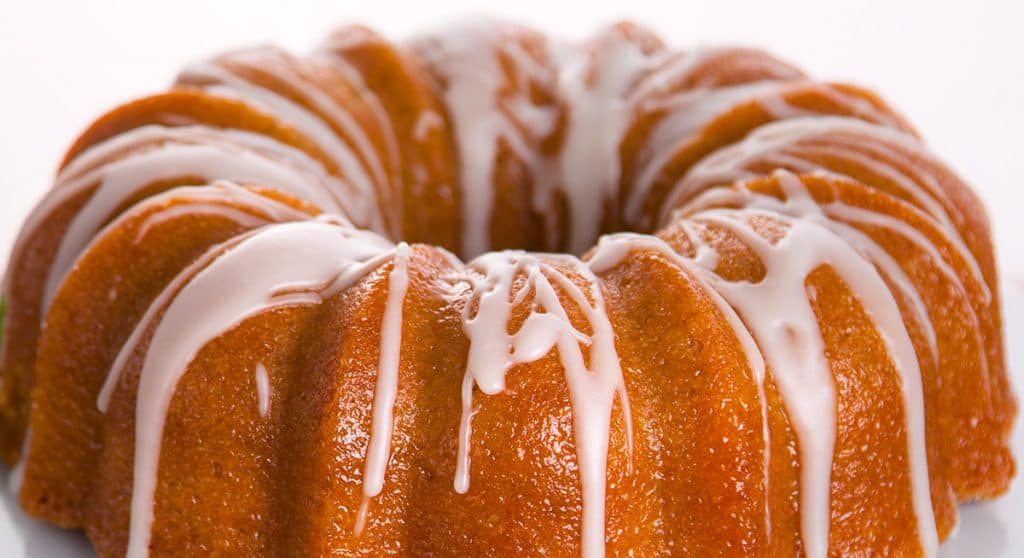 Entire round bundt cake frosted glaze 