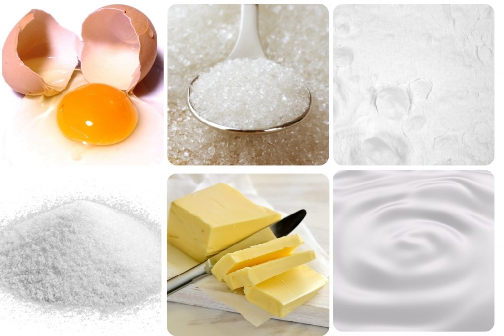 a collage of ingredients for scones