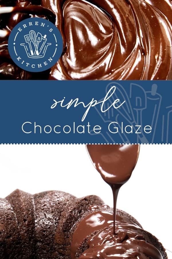chocolate glaze being applied to a chocolate cake