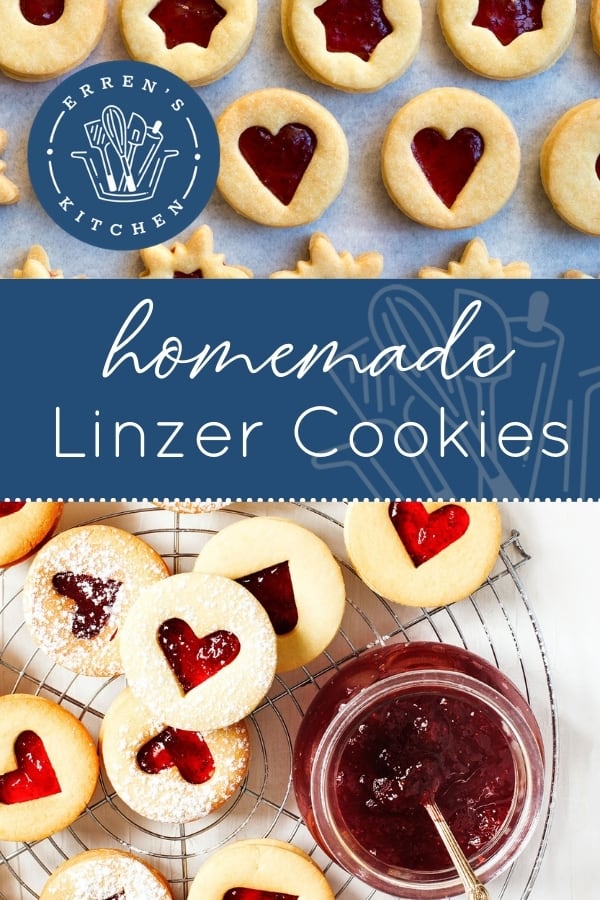 Traditional Linzer cookies with raspberry jam