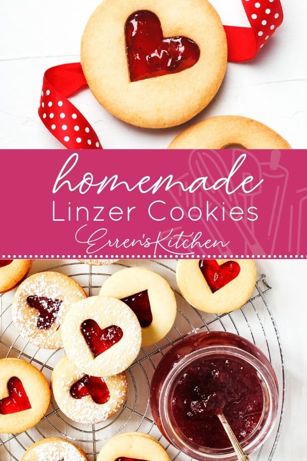 Traditional Linzer cookies with raspberry jam
