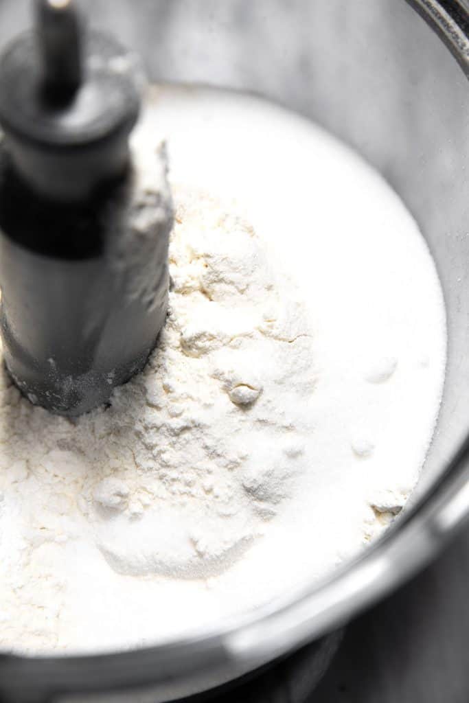 dry ingredients in a mixer