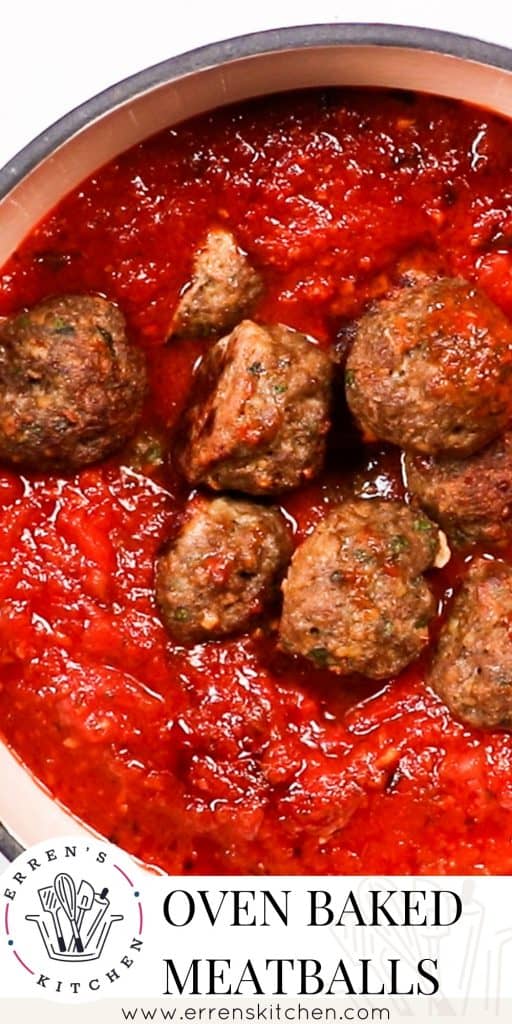 oven baked meatballs ready to serve in tomato sauce