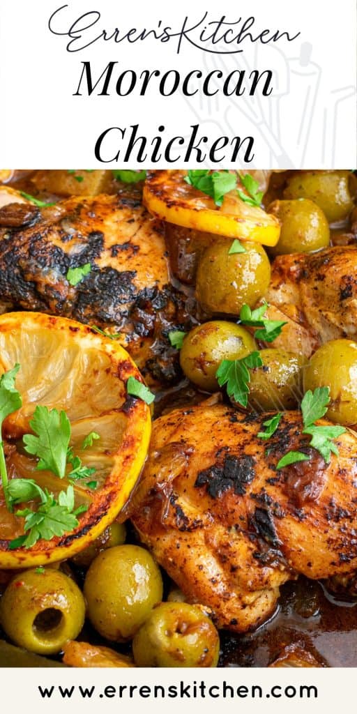 Moroccan Lemon Olive Chicken: Chicken thighs, olives, and lemons