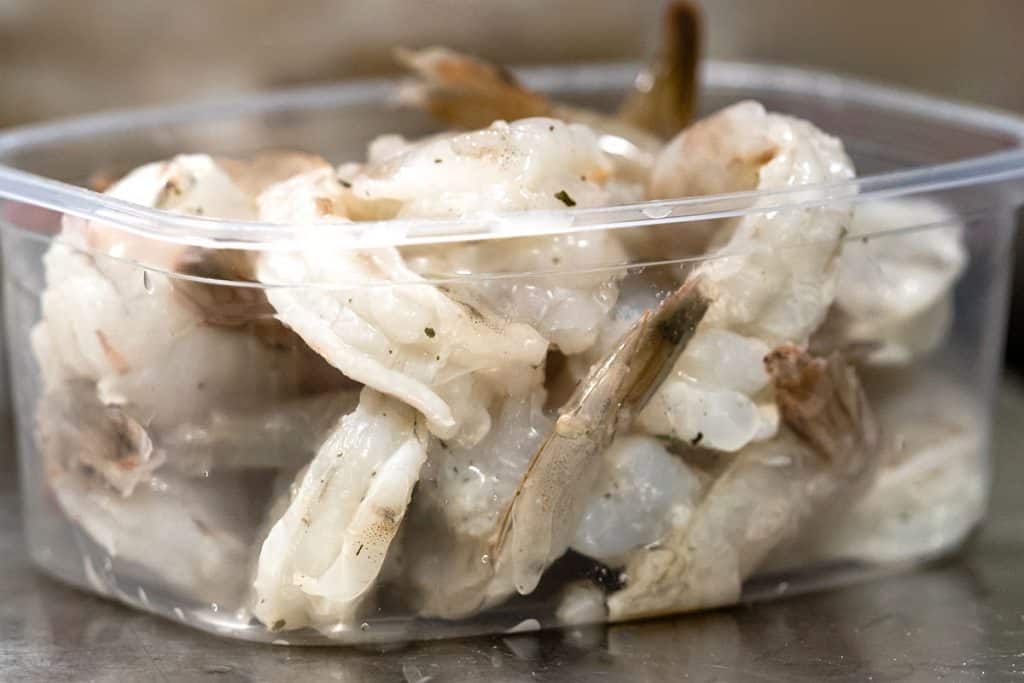 Shrimp in a Plastic Container