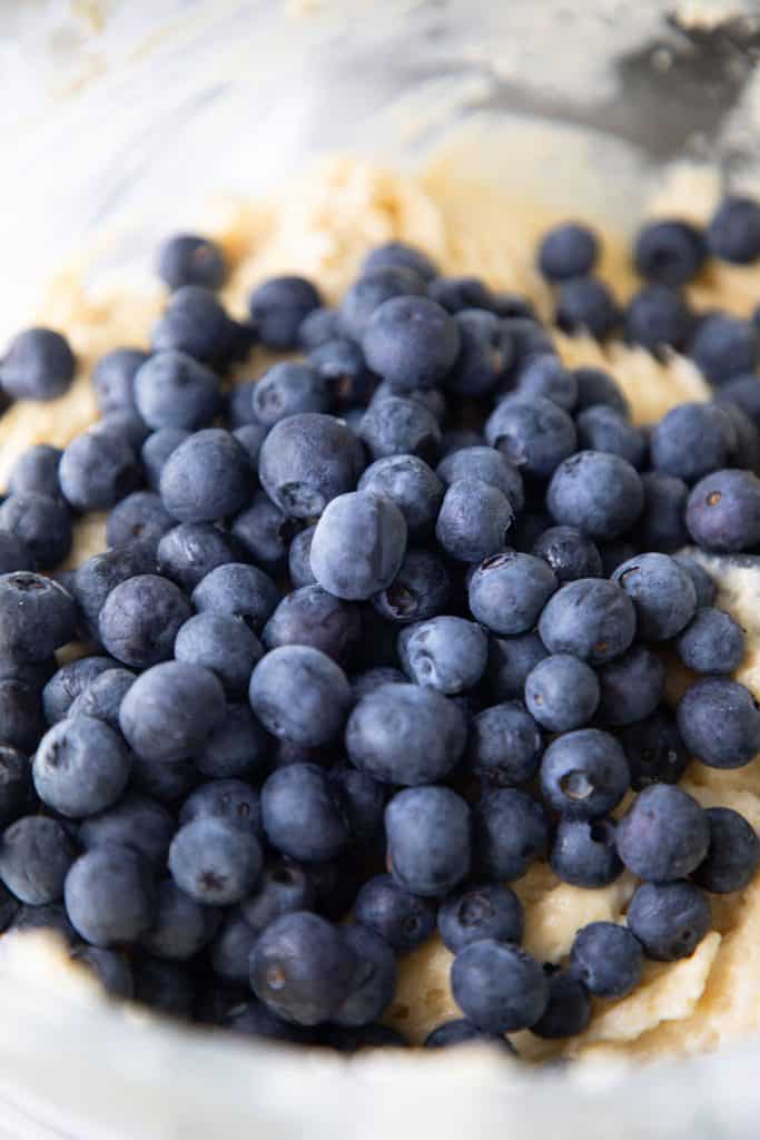 blueberries added to the batter
