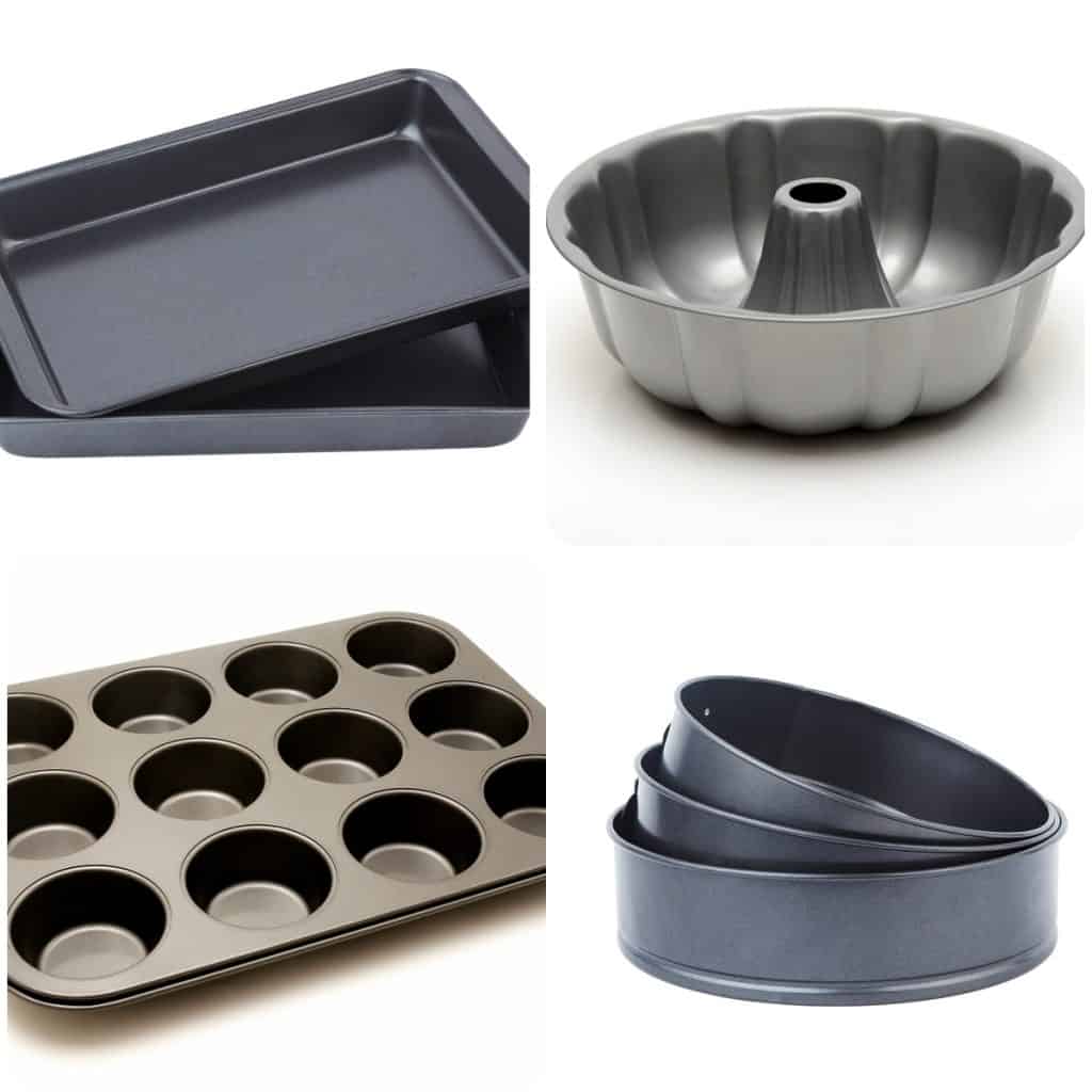 cake and cupcake pans of various sizes