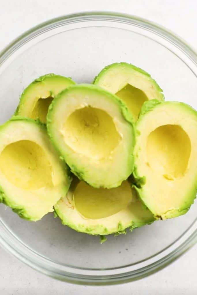 avocados peeled and stoned