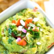 a bowl of freshly made guacamole