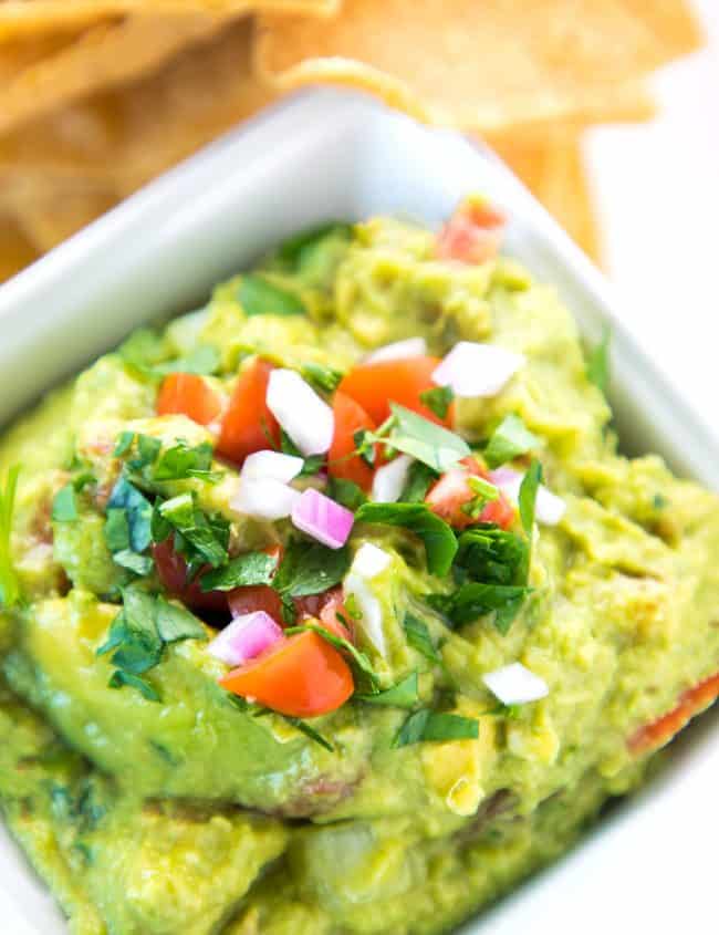 a bowl of freshly made guacamole