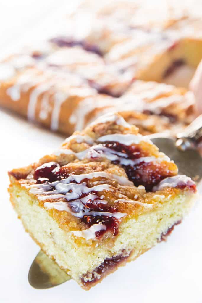 Raspberry Coffee Cake ready to eat