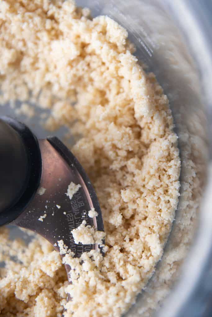 the crumb mix in a mixer