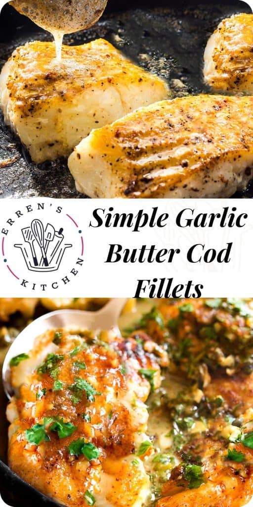 garlic butter cod fillets ready to serve