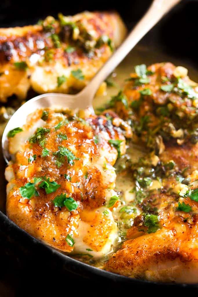 garlic butter cod ready to be served