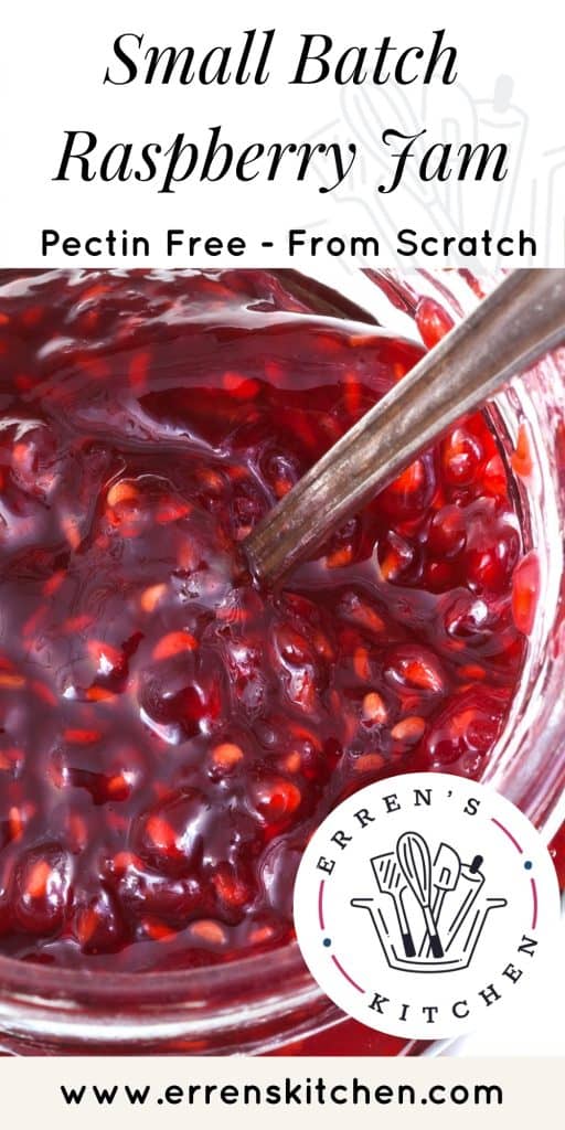 top view of jar of raspberry jam