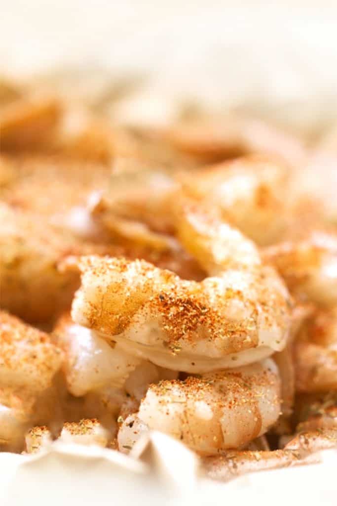 The shrimp coated in seasoning