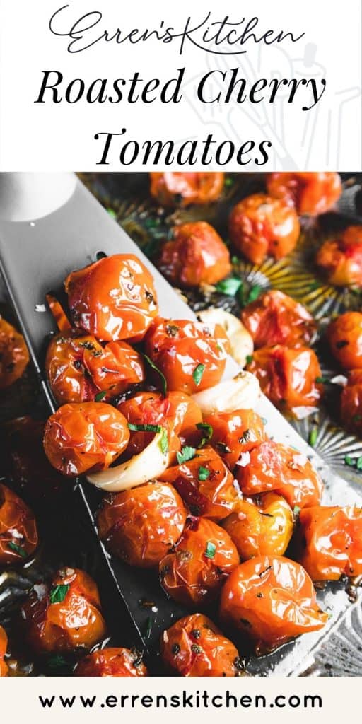 cherry tomatoes on an oven tray