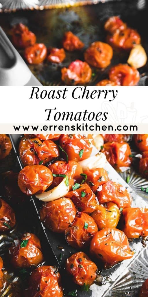 cherry tomatoes on an oven tray