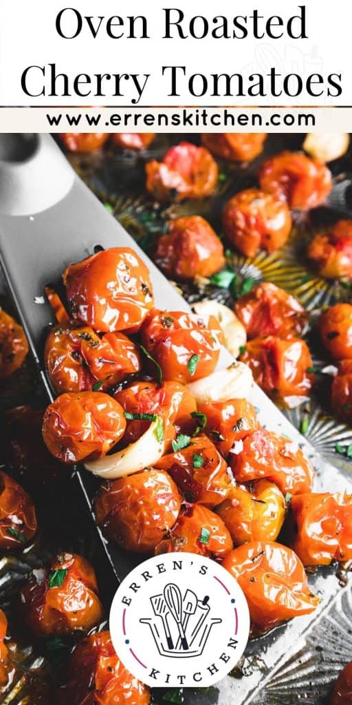cherry tomatoes on an oven tray
