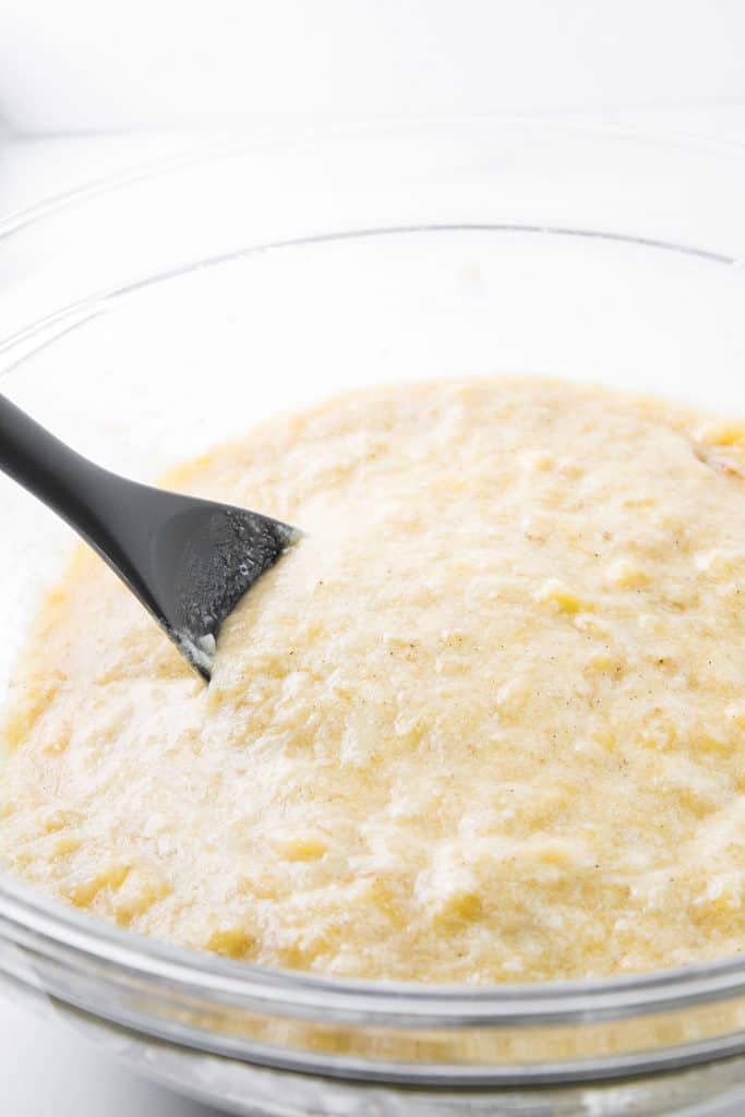 cake batter being mixed